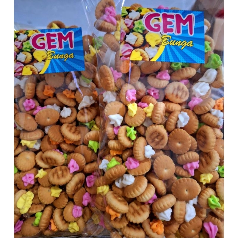 

Biskuit Gem Bunga Manis 200gr Snack Jadul