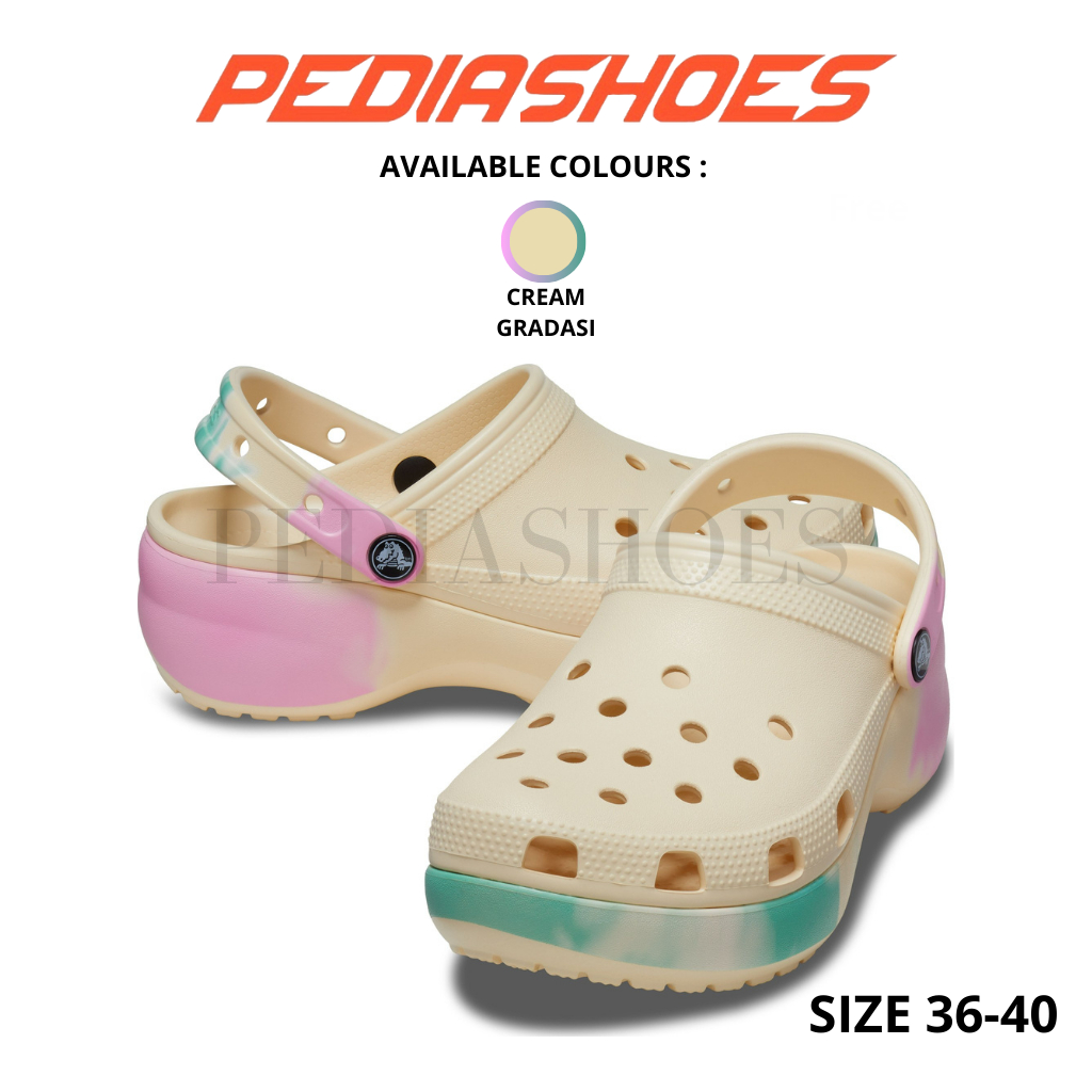 SANDAL CROCS PLATFORM CLOG GRADASI/CROCS PLATFORM OMBRE/CROCS WANITA TINGGI 5CM/PLATFORM GRADASI/CRO