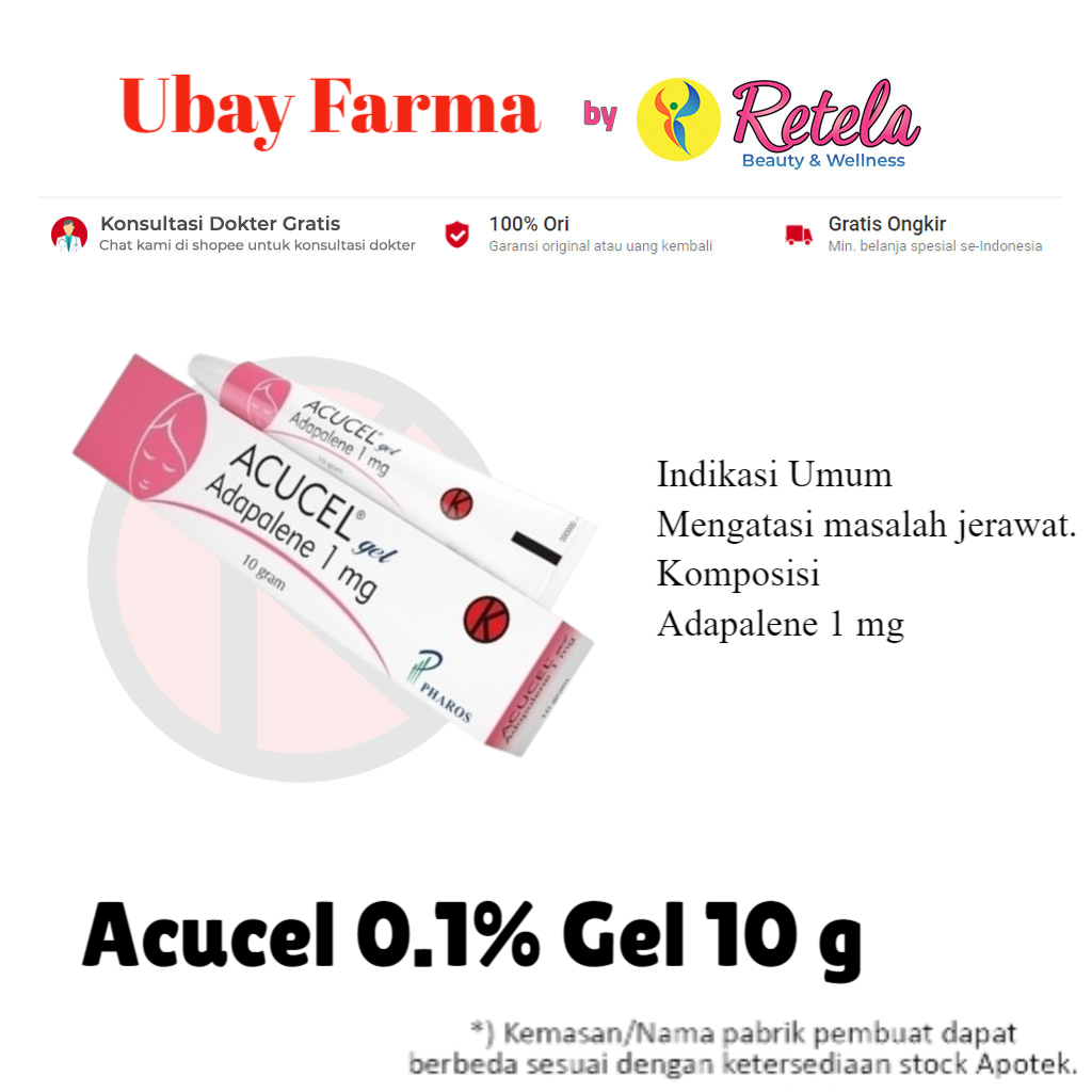 Acucel 0.1% Gel 10 g / Jerawat / Adapalene