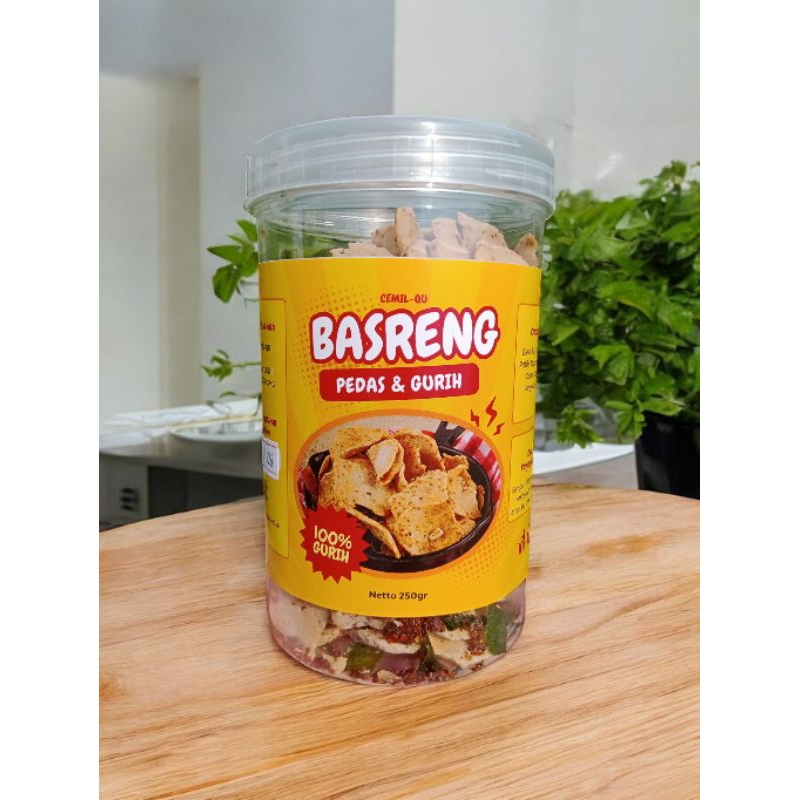 

Basreng koin daun jeruk kemasan toples 1000 ml