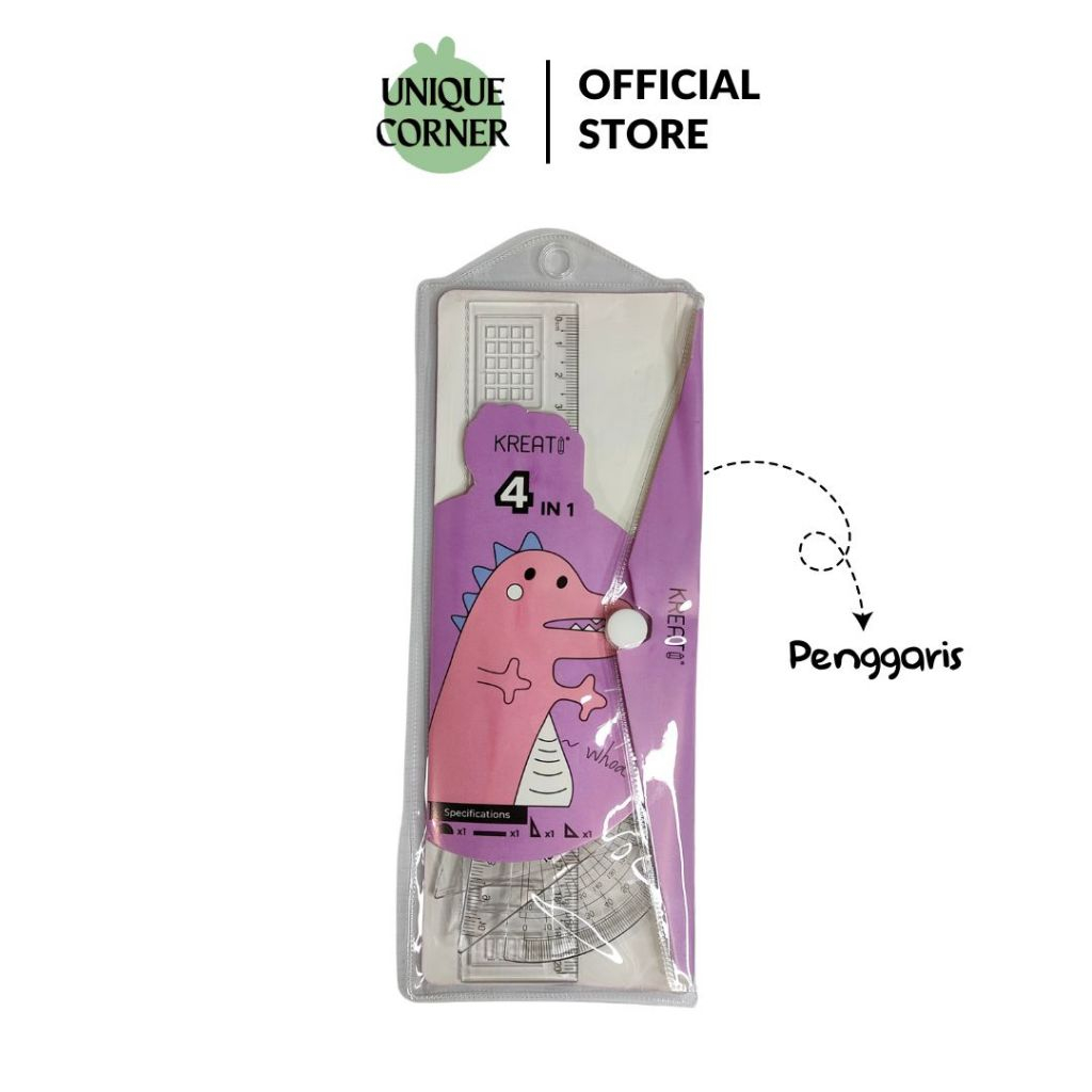 

UQ Penggaris Plastik Set 4in1 Ruler 1set Multifungsi Sekolah Kantor STY7004