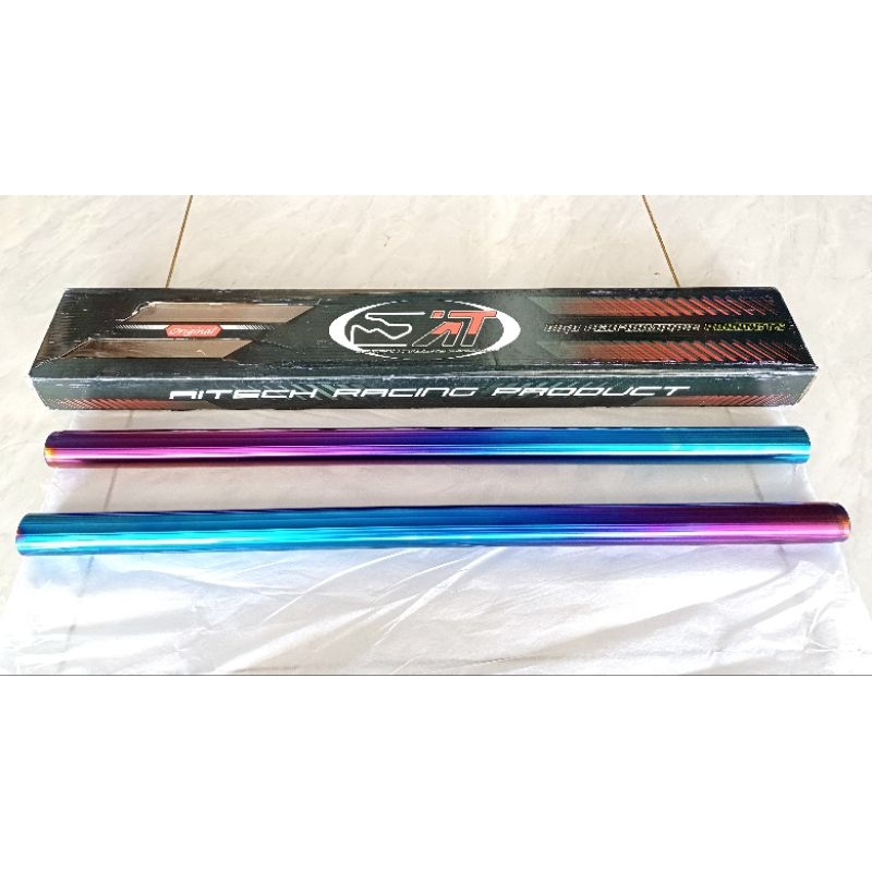 As shock depan rx king warna biru pelangi + preload(tutup) merk Aitech