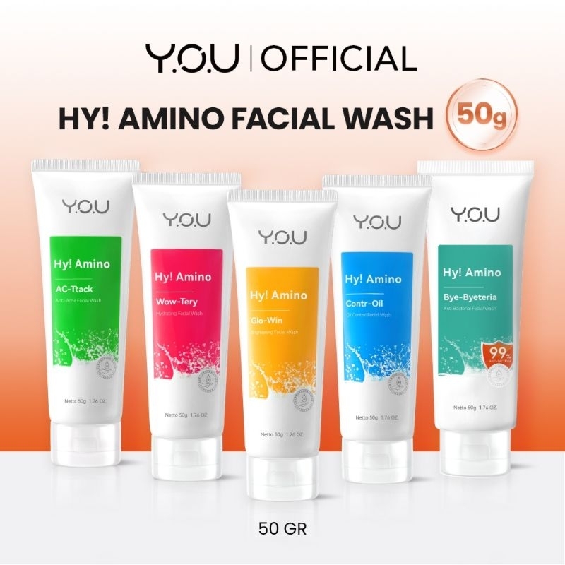 You Hy Amino Facial Wash 50g Sabun Cuci Muka 50g Acne Brightrning Oil Control Hydrating Byeteria Ami
