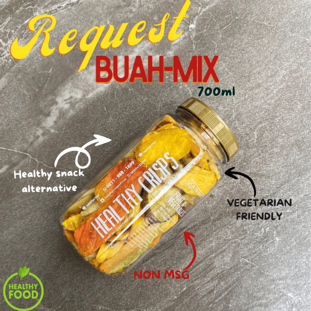 

HEALTHY CRISPS - 700ml (150-185gr) - REQUEST KERIPIK BUAH ISI