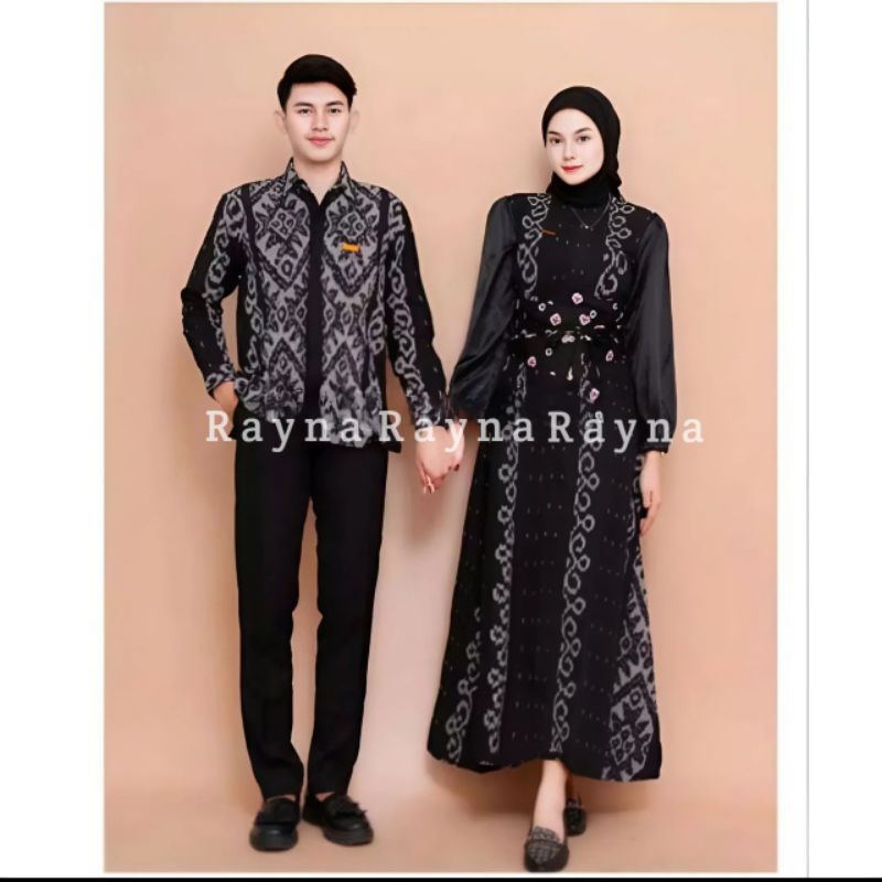 SET PAKAIAN COUPLE TENUN RAYNA ETHNIC BAJU MUSLIM GAMIS KEMEJA TENUN DRES TENUN COUPLE PASANGAN PEST