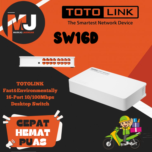 Totolink SW16D 16 10/100Mbps Fast & Environmentally Dekstop Switch Totolink