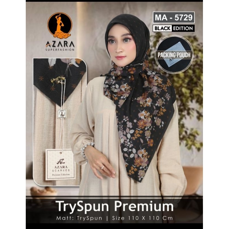 jilbab segi empat trsypun  motif hitam LC pouch azara.untuk harga 10 pcs