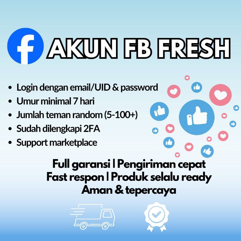 JUAL AKUN FB FRESH 2FA AKTIF | AKUN FACEBOOK MURAH, KUAT, DAN BERGARANSI