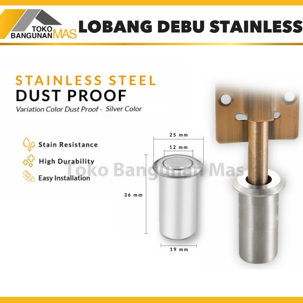 Lubang Grendel Tanam Stainless SUS-304 Dust Proof Dust Hole   Penutup Lubang Grendel Tanam