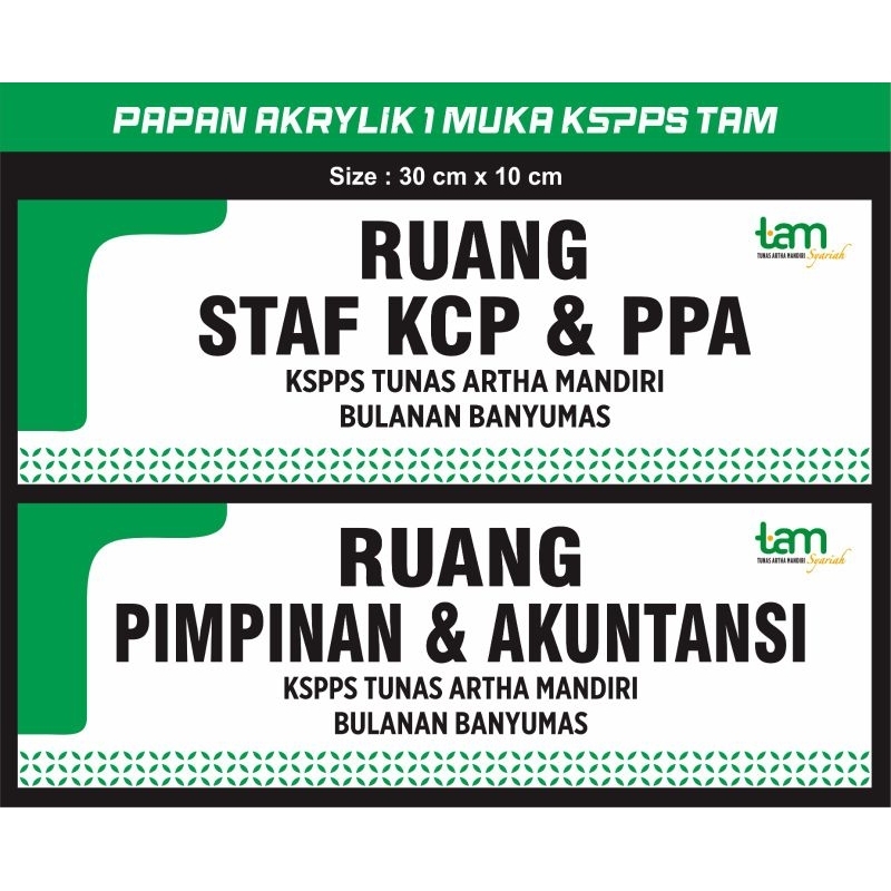 

Papan Nama Ruangan Bahan Akrilik 1 sisi Bisa Tempel atau Gantung Custom