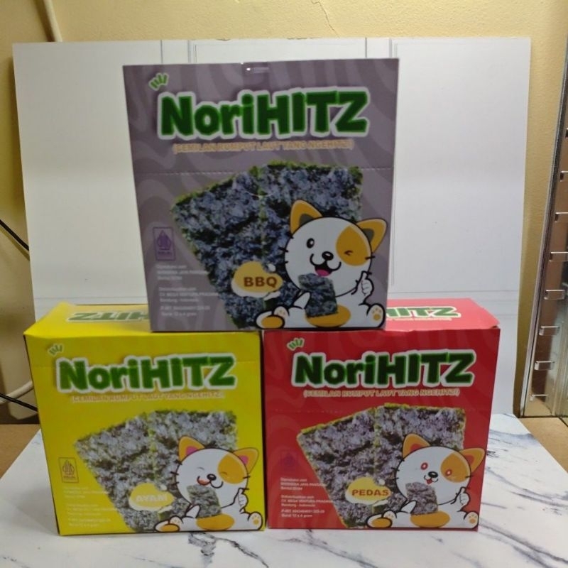 

nori hitz norihitz norihits cemilan rumput laut 10pcsx4gram