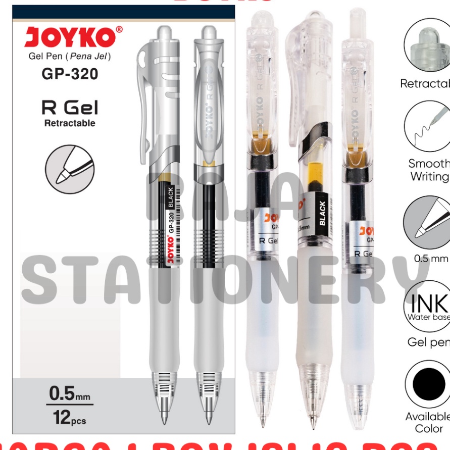 

TREND PRODUCT GEL PEN BLACK RGEL PENA PULPEN HITAM CETEK MIRIP GP265 RGEL GP32 12PCS