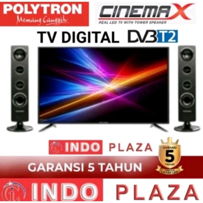 TV POLYTRON 24 INCH DIGITAL SPEAKER TOWER PLD-24TV0855 / 1855 (LUAR MEDAN)