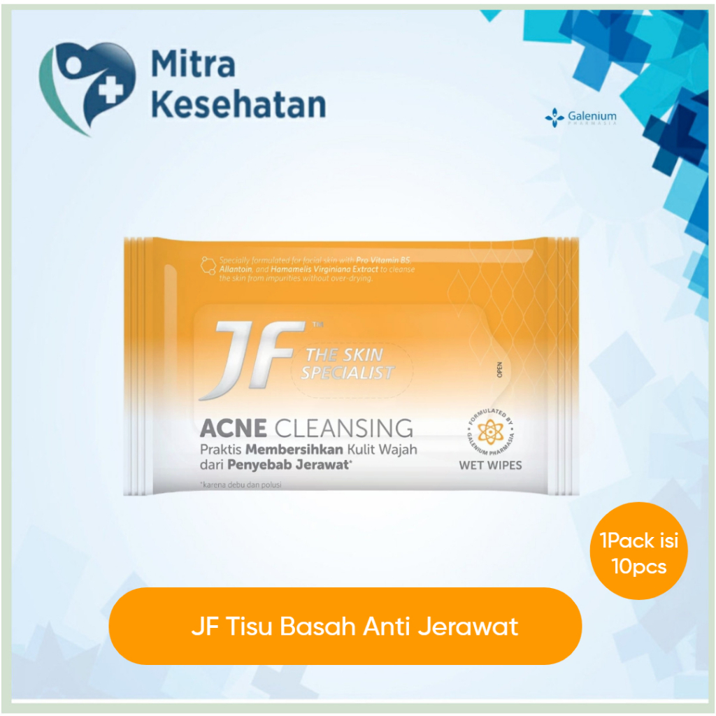 JF Wet Wipes Acne Care 10 Lembar Tisu Basah Wajah Anti Jerawat
