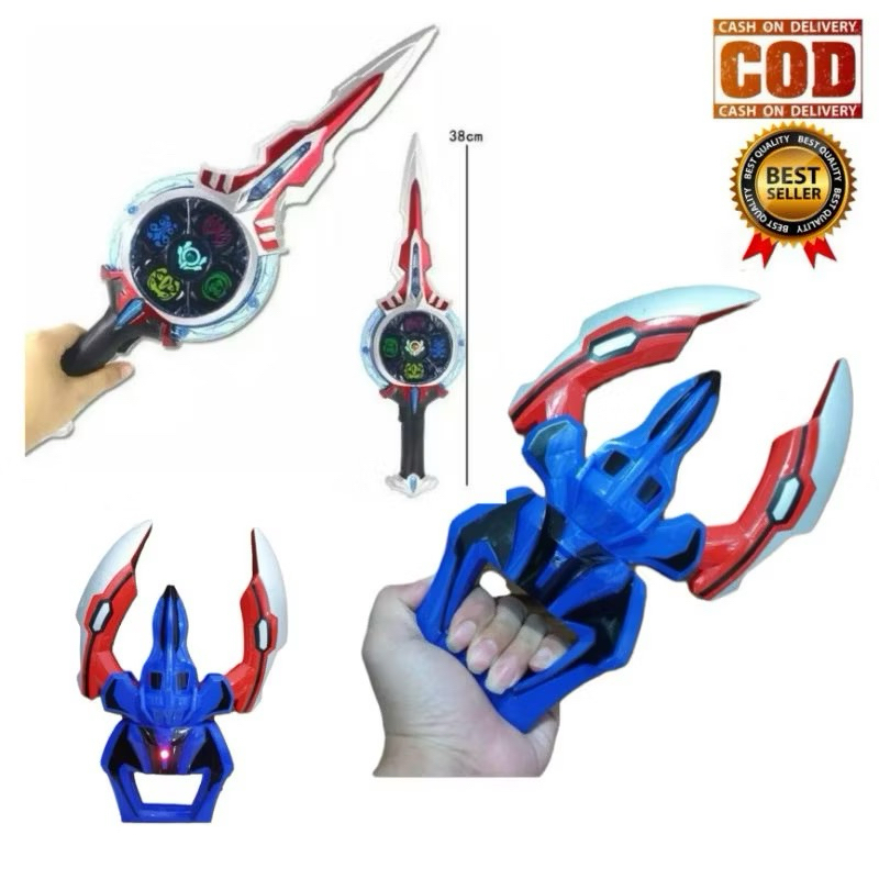 2 Pcs Mainan Cakar Dan Pedang Ultraman Geed Claw Senjata Ultraman Orb Free Baterai Toys