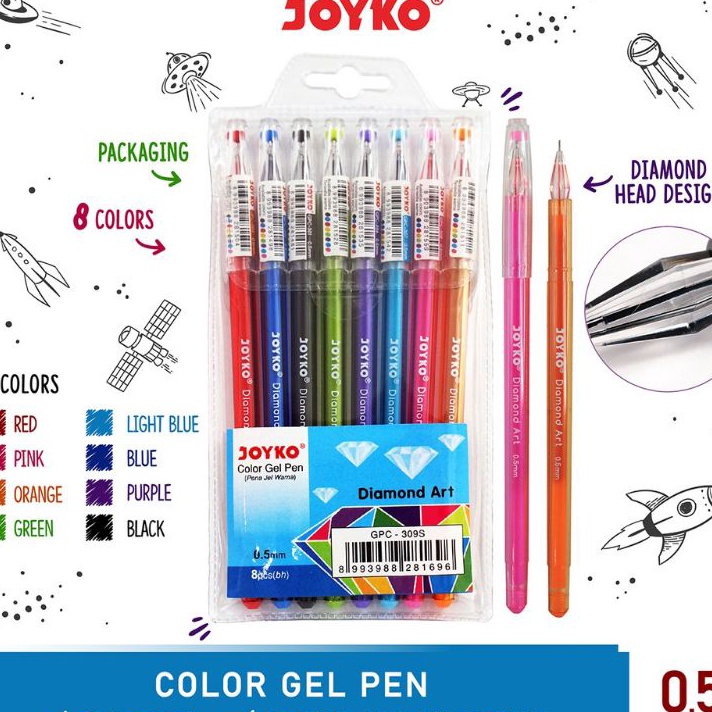 

SPESIAL Pulpen Gel Warna GPC39S Diamond Art 1set8warna