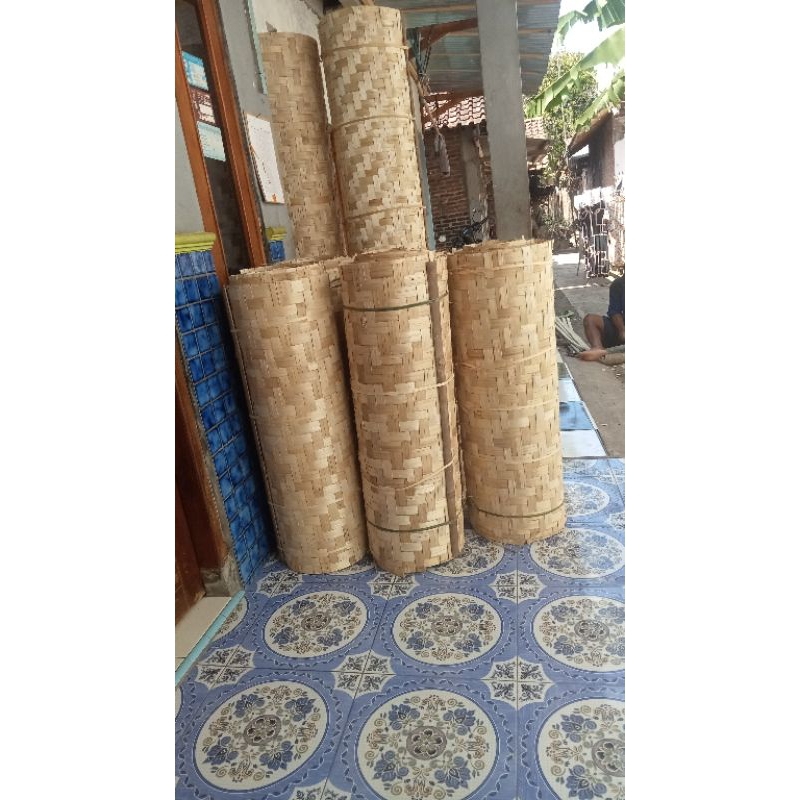 gedeg tabag anyaman bambu polos bilik ANYAMAN/BILIK/GRIBIG BAMBU Cocok untuk PAGAR RUMAH GASEBO SAUN