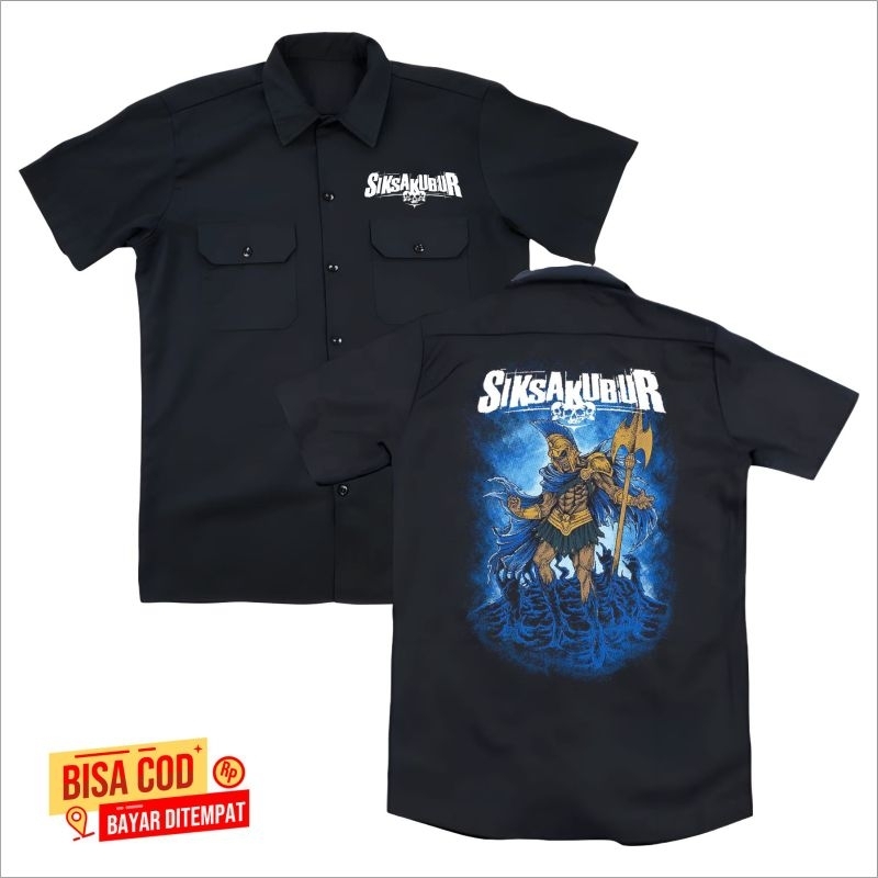 kemeja WORKSHIRT SIKSA KUBUR band metal original distro - kemeja pendek casual band metal SIKSA KUBU