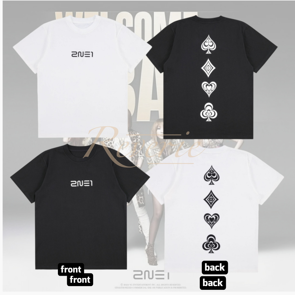 KAOS TSHIRT 2NE1 CONCERT WELCOME BACK CONCERT BAJU BLACKJACK KPOP GIRLBAND JAPAN MERCH NOBAR KONSER 