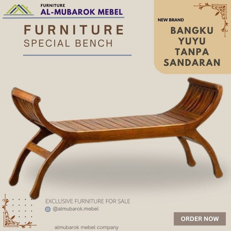 Kursi Yuyu Jati // Kursi Yuyu Panjang // Kursi Yuyu 2 Dudukan