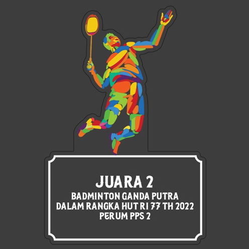 PIALA BADMINTON BULU TANGKIS NAMPLEK PIALA BADMINTON AKRILIK CUSTOM