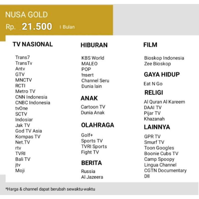 paket transvision nusantara hd