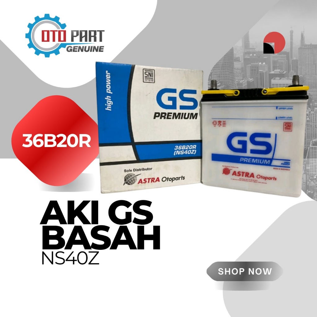 AKI GS BASAH NS40Z (36B20R) Aki GS Premium NS40Z Astra Otoparts Original 100%