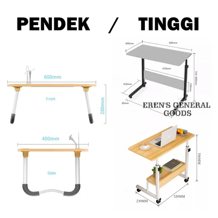 TERMURAH Meja Belajar Lipat Portable Ukuran 60x40 CM Variasi Pendek Dan Tinggi