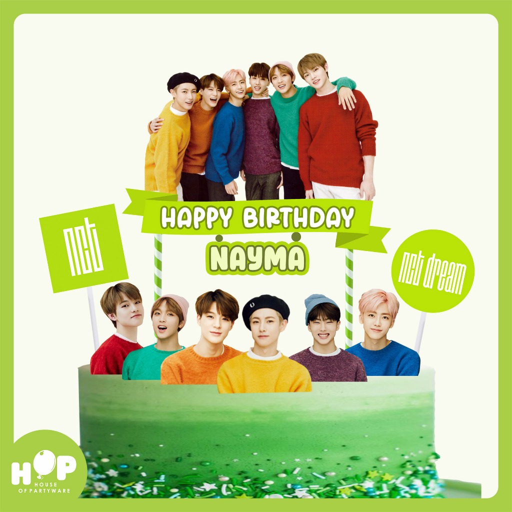 Cake Topper NCT Dream + Custom Nama / Hiasan Kue Ulang Tahun / KPOP