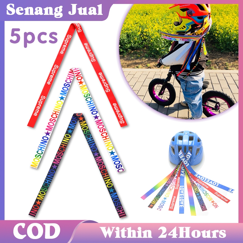 5Pcs Helm Pita Ribbon Helm Ribbon Helm Rambut Helm Untuk Pushbike Balancebike
