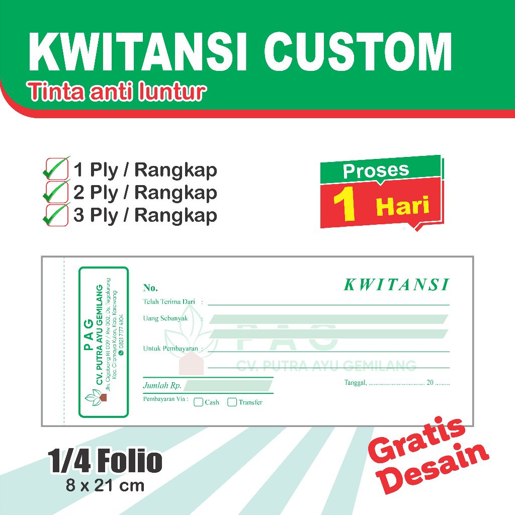 

Cetak kwitansi pembayaran custom request nama usaha sendiri nabilagrafrika