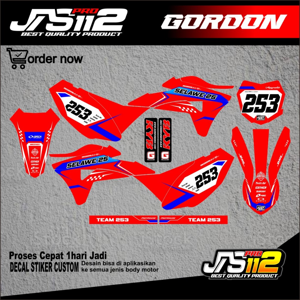 Decal klx gordon decal body gordon decal kawasaki klx gordon