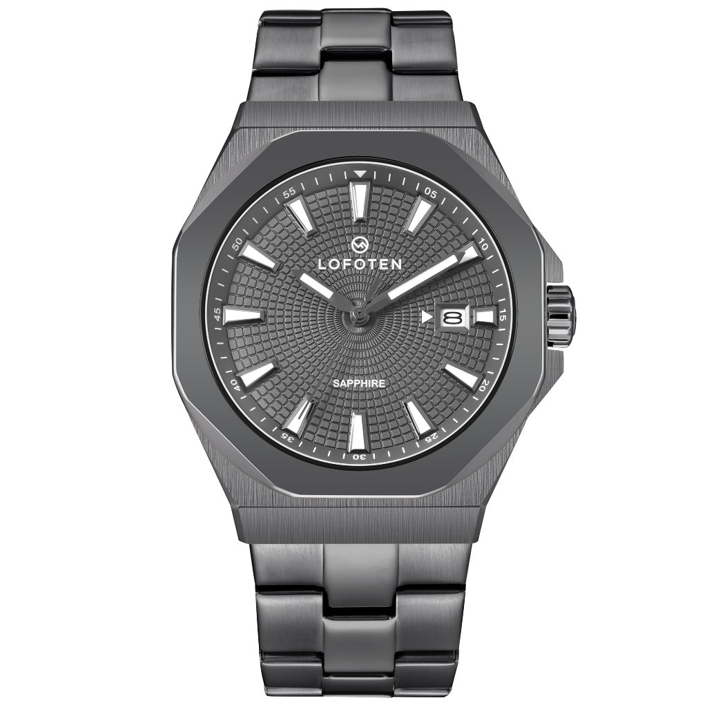 LOFOTEN F-6530M All Stainless Steel - Kaca Sapphire Case Diameter  ± 4,5cm / 45mm Jam Tangan Pria