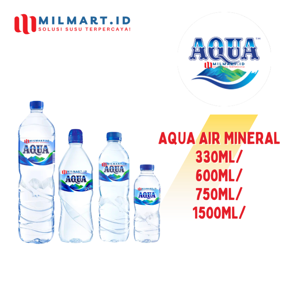 

AQUA AIR MINERAL WATER 330ML/600ML/750ML/1500ML AIR MINUM BOTOL