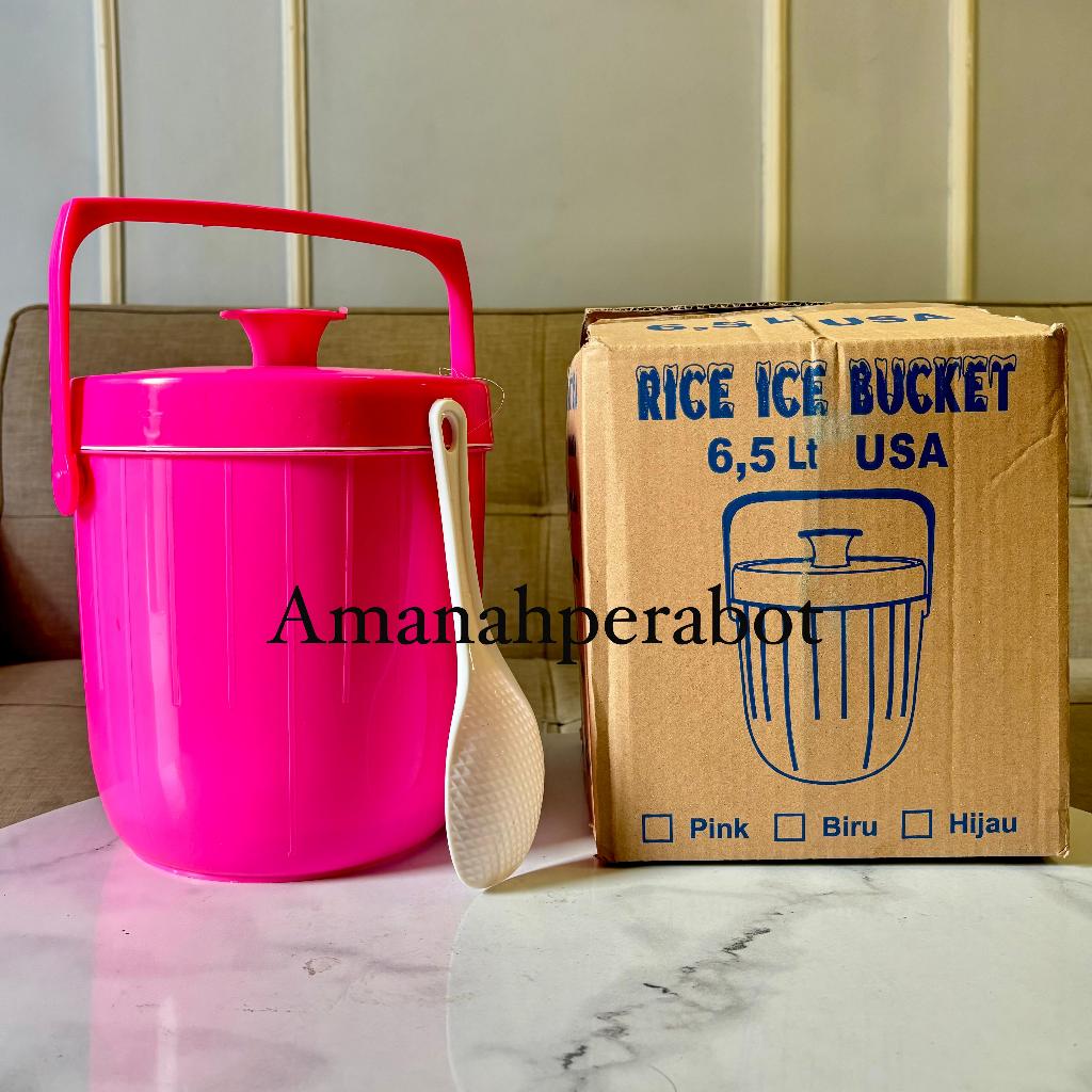 Ricebucket Termos Es Termos Nasi 6,5 , 8,5 & 10,5 Liter Air  USA Termos Nasi Polos + Centong Termos 
