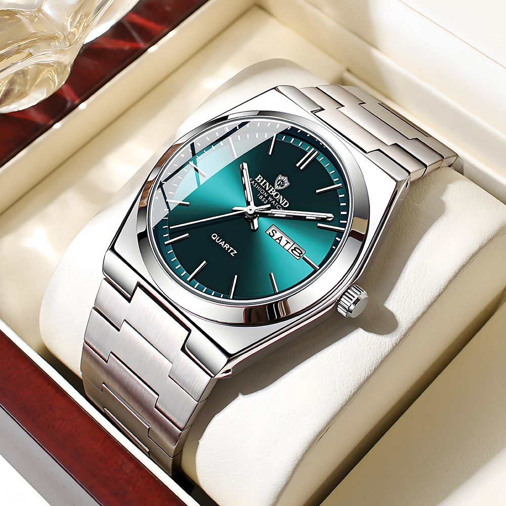 BINBOND Jam Tangan Pria Anti Air Original Tahan Luminous Fashion Analog Stainless Steel Watch Men