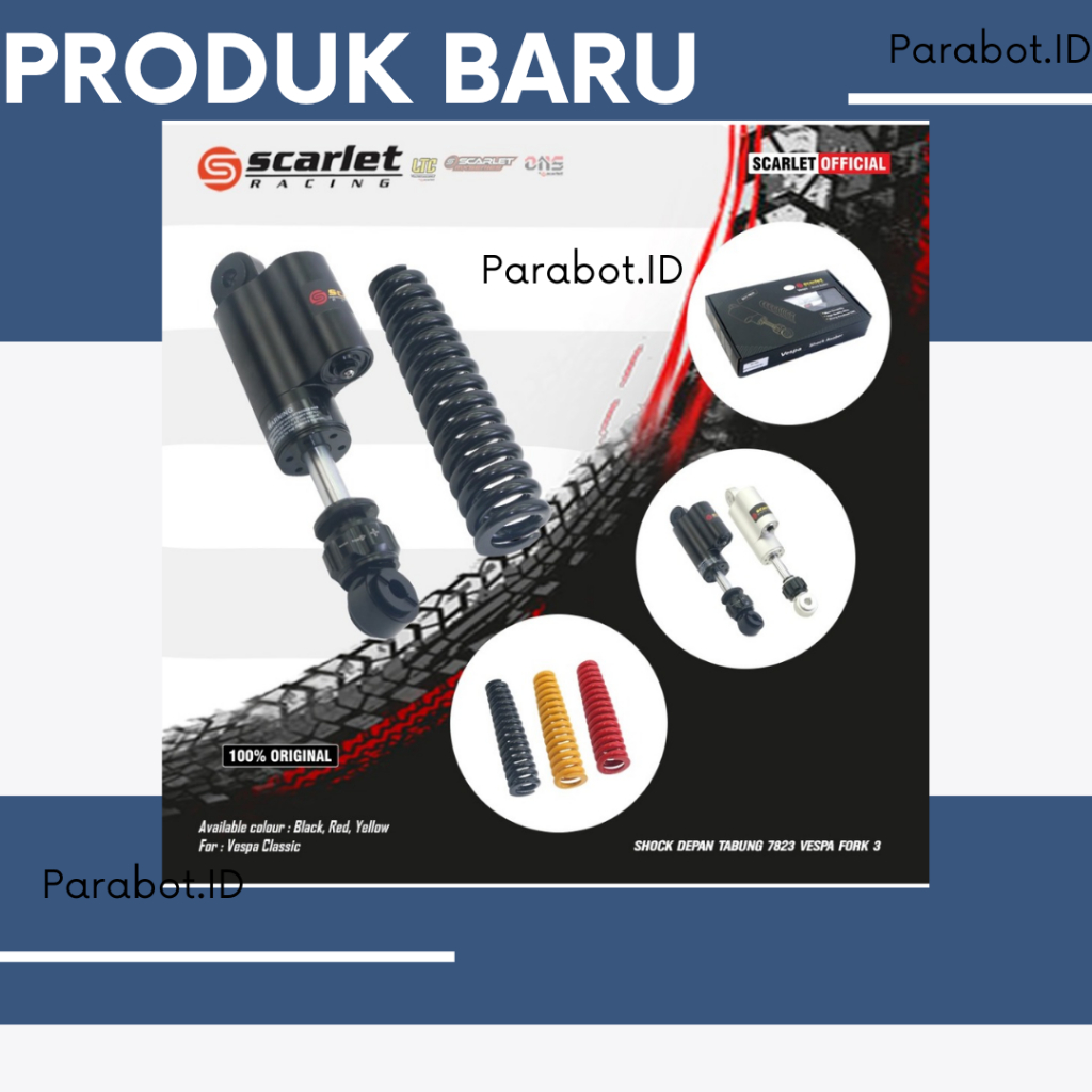 Scarlet Racing - Shock absorber Shockbreaker Skok Depan Tabung 7823 VESPA super Classik Klasik Fork 