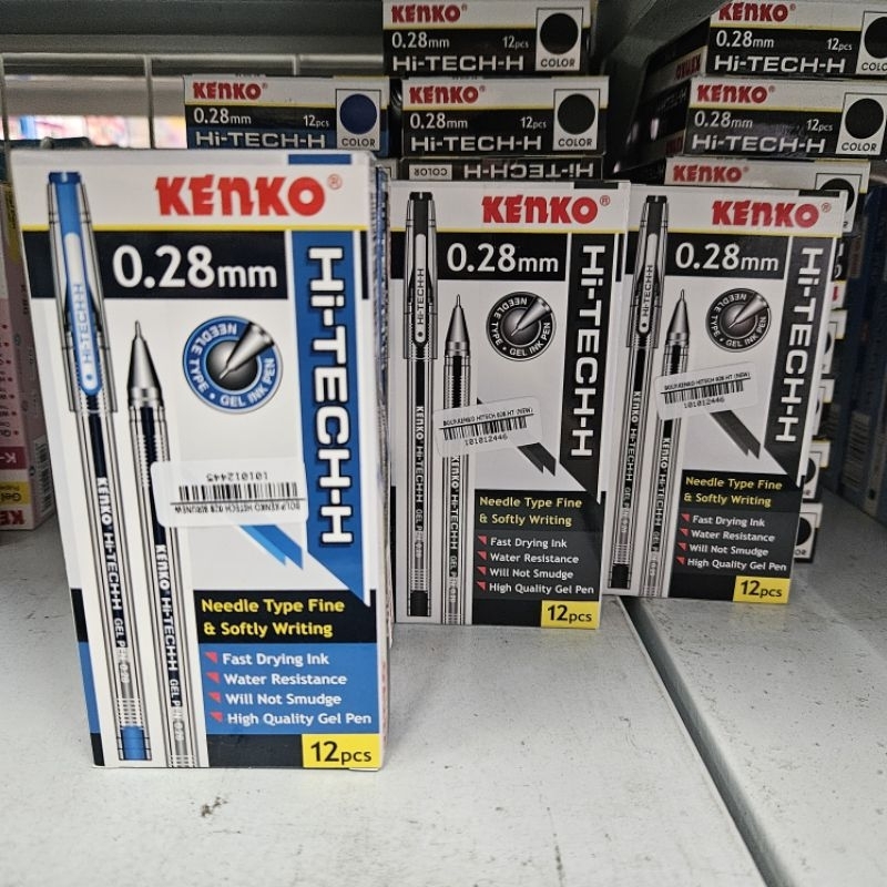 

bolpen pen kenko hi-tech hitech 0.28mm warna biru & hitam (per lusin isi 12 pcs)