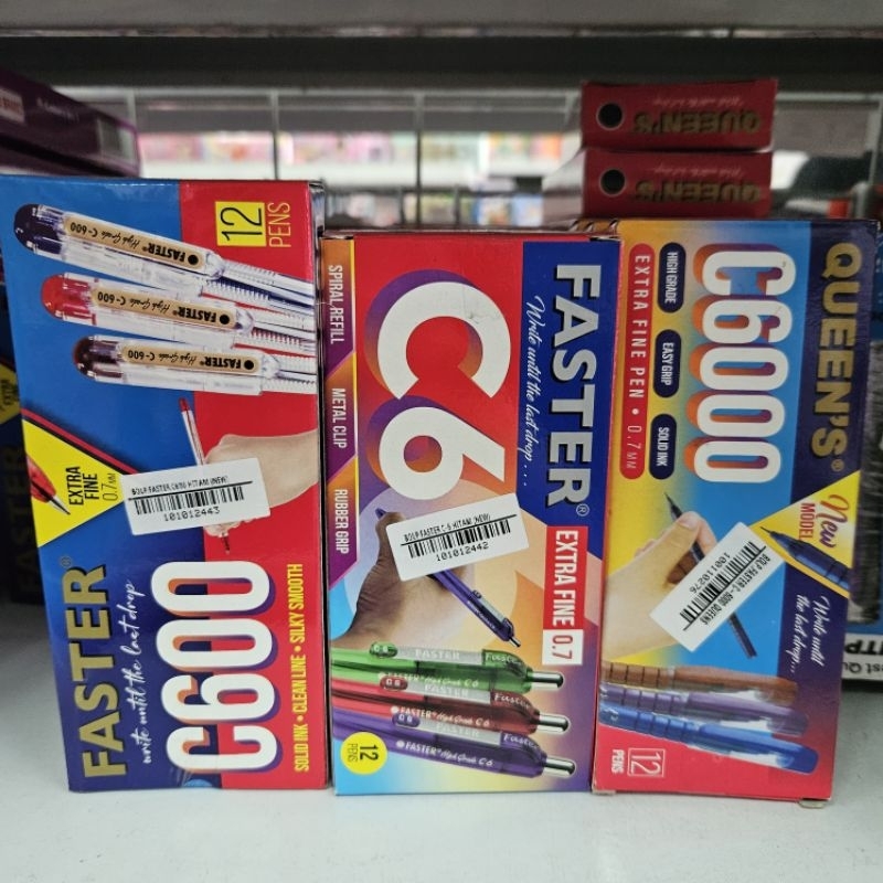 

bolpen pen faster C-6 / C-600 / C-6000 Queens warna hitam (per lusin isi 12 pcs)
