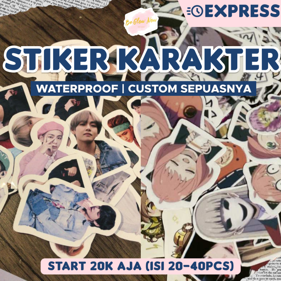 sticker custom isi 20pcs | stiker karakter | stiker anime | sticker custom lucu aesthetic