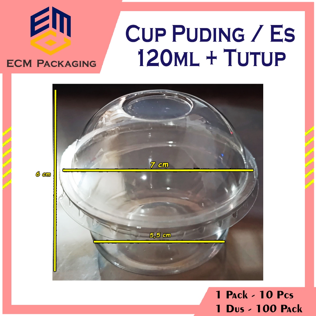 10 PCS CUP PUDING 120ML TUTUP CEMBUNG | CUP JELLY 120 ML | CUP ICE CREAM | CUP ES | CUP PUDDING