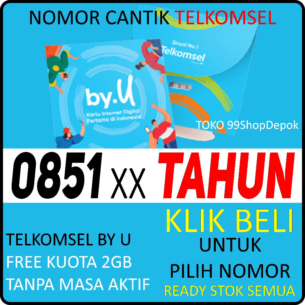 Nomor Cantik Telkomsel By' U Kartu Perdana by U TAHUN 1 - Nomor Cantik Telkomsel byu Telkomsel TAHUN