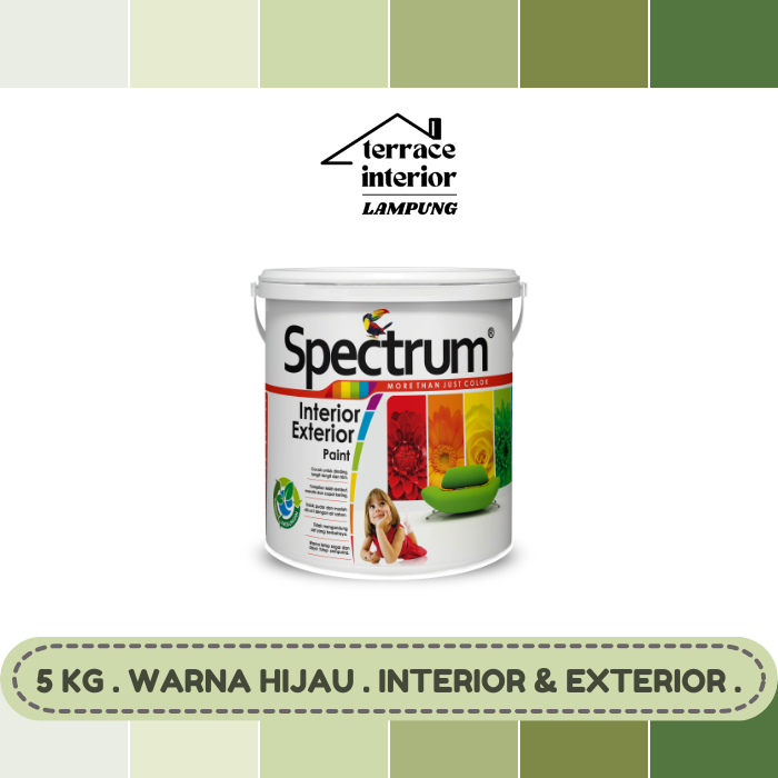 Cat Tembok Spectrum Interior & Exterior Warna Hijau 5 Kg