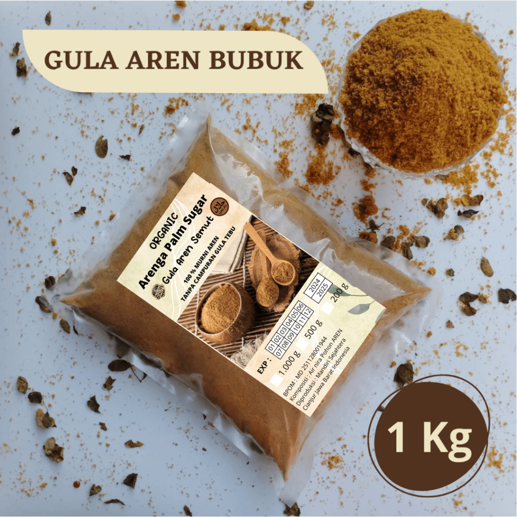 

Gula Aren Bubuk 1 Kg 100 % Murni | Gula Semut | Gula Aren Bubuk | Nira Aren | Arenga Palm Sugar