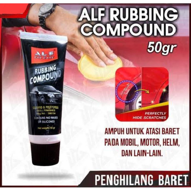 Kompon Penghilang Baret Alfa Rubbing Compound Alfaglos Motor Mobil Helm Velg