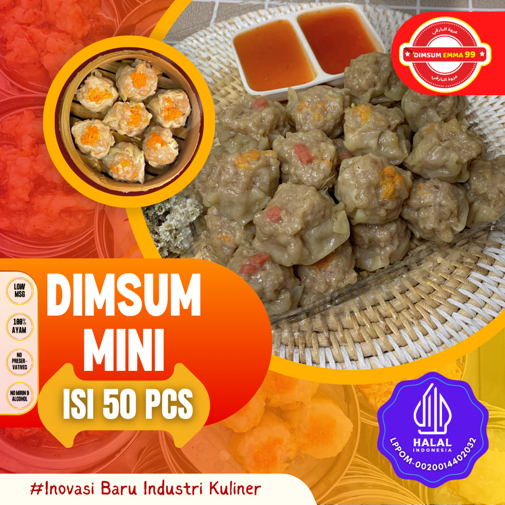 

Dimsum Ayam Mini MIX TOPPING Frozen Isi 50 pcs FREE SAOS MERAH