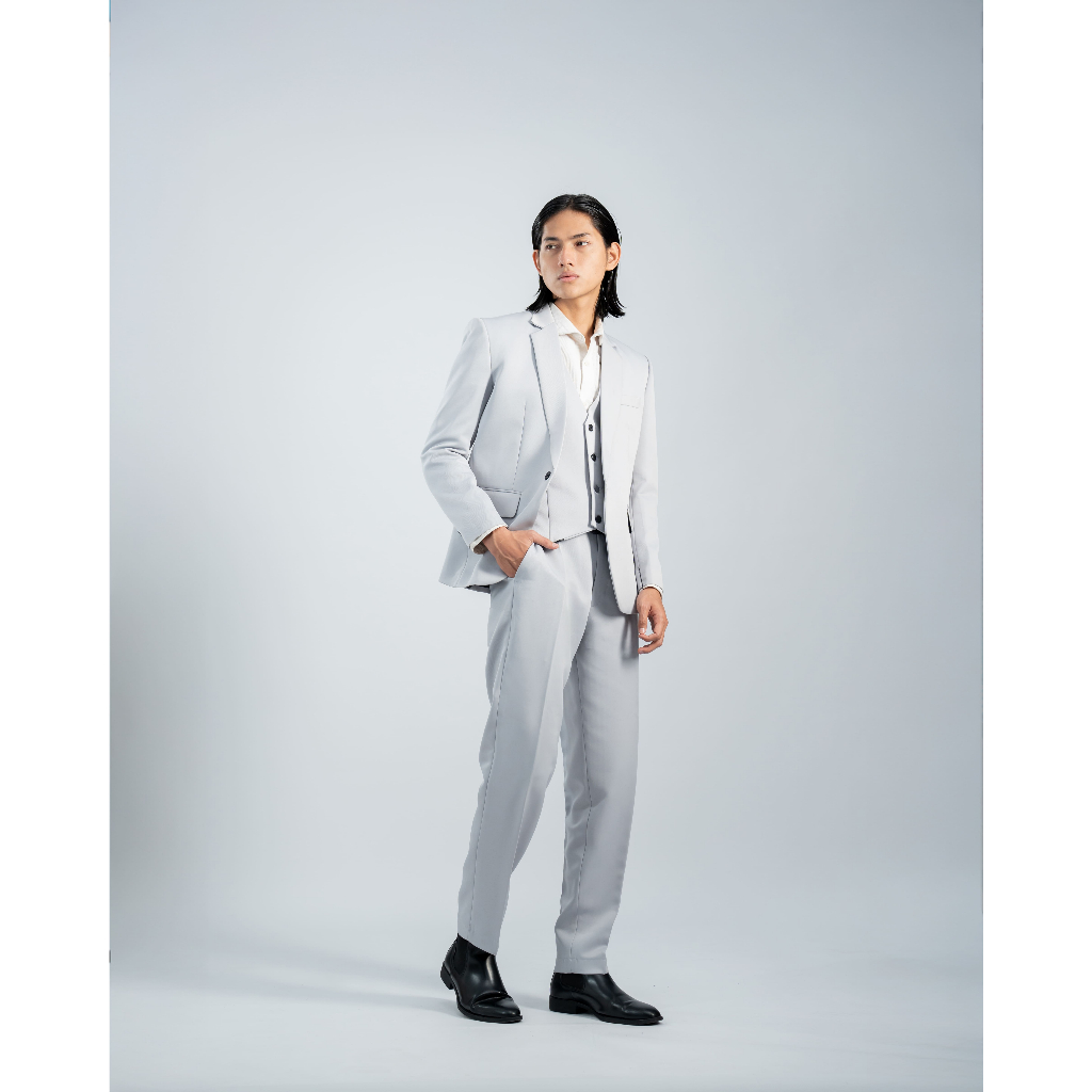 Heaven Suit - Setelan Jas Formal Pria Slim Fit - Abu Muda - Prime Series