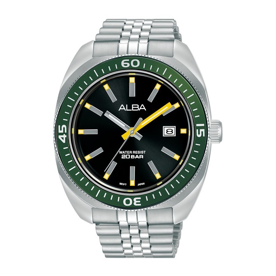 Alba AS9T85X1 Men Black Dial Stainless Steel - Jam Tangan Alba