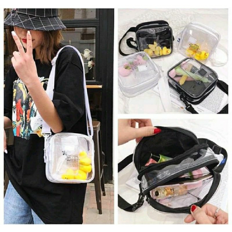 Tas Selempang Transparan PVC