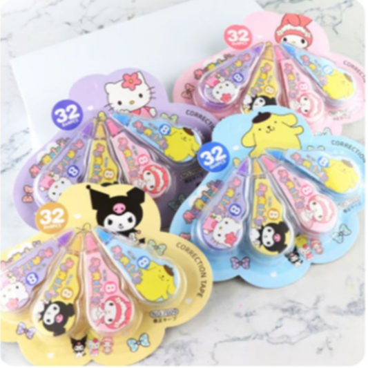 

ALAT TULIS PENGAPUS PENGHAPUS CORRECTION TAPE / CORTEP SANRIO ISI 4 TIPEX TIP-EX PULPEN